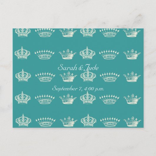 Kronenmuster in Weiß Postkarte (Vorderseite)