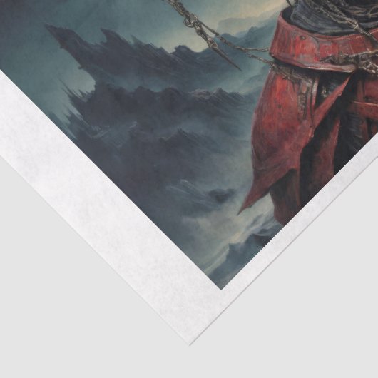 Kronenschädel in Rüstung - Seidenpapier (Detail)