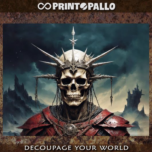 Kronenschädel in Rüstung - Seidenpapier