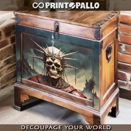 Kronenschädel in Rüstung - Seidenpapier