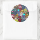 Kronenschale Runder Aufkleber (Tasche)