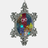 Kronenschale Schneeflocken Zinn-Ornament (Links)