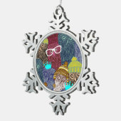 Kronenschale Schneeflocken Zinn-Ornament (Rechts)