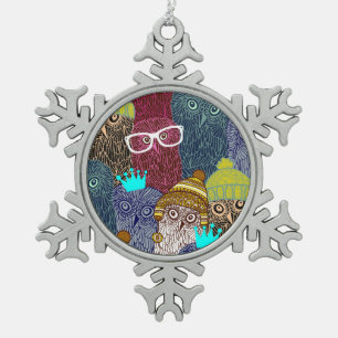 Kronenschale Schneeflocken Zinn-Ornament