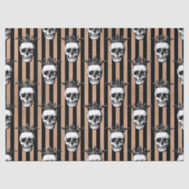 Kronenschalen auf Schwarz- und Tan-Streifen Seidenpapier