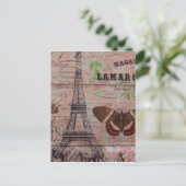 Kronenschmetterling Paris Eiffelturm Postkarte (Stehend Vorderseite)