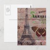 Kronenschmetterling Paris Eiffelturm Postkarte (Vorne/Hinten)