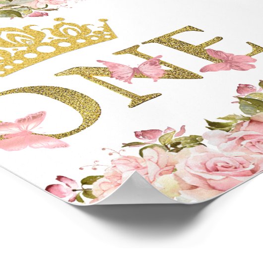 Kronenschmetterlinge Rosa Blumenstrauß Hochstuhl Z Poster (Ecke)