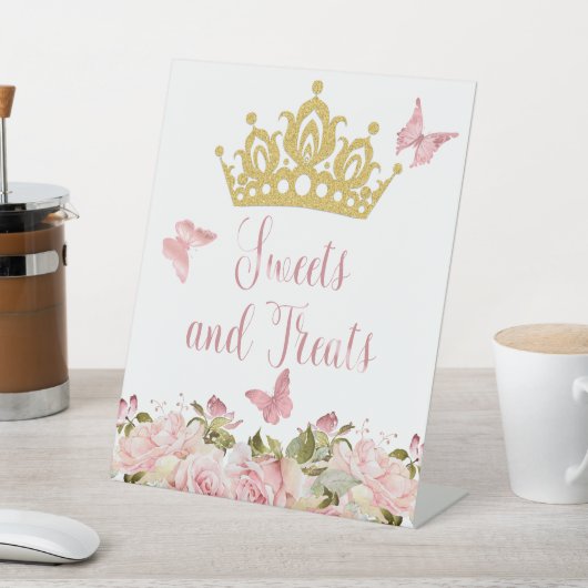 Kronenschmetterlinge Rosa Süßigkeiten und Leckerei Sockelschild (In SItu)