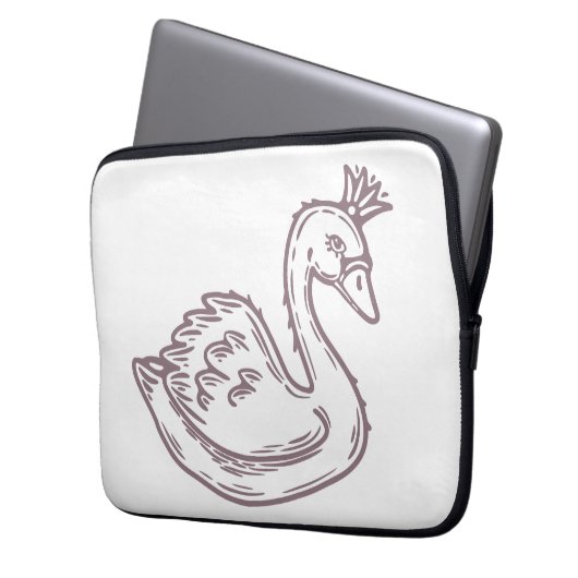 Kronenschwan Laptopschutzhülle (Vorderseite Links)