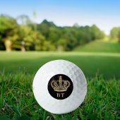 Kronenschwarze Monogramm-Initialen Golfball