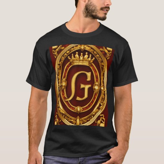 Kronensymbol mit einem Buchstaben-T - Shirt (Vorderseite)
