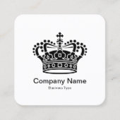 Kronensymbol - Schwarz auf Weiß Quadratische Visitenkarte (Vorderseite)