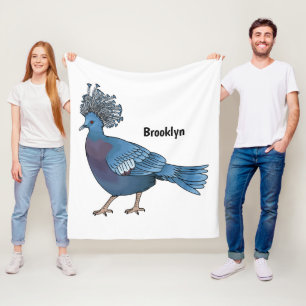 Kronentaube-Vogel-Cartoon-Illustration Fleecedecke