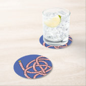 Kronenwurm aus Cartoon Runder Pappuntersetzer (Vor Ort)