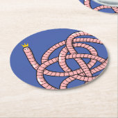 Kronenwurm aus Cartoon Runder Pappuntersetzer (Angewinkelt)