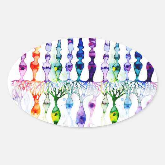 Kronenzellen Stammzellen und bipolare Neuronen der Ovaler Aufkleber (Vorderseite)