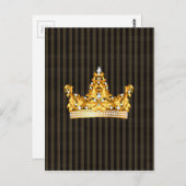 Krongoldbraun Senf Streifen königlichen Adel Postkarte (Vorne/Hinten)