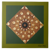 'Kronier Abstrakt' Diamond Inlay Tile/Trivet Fliese (Vorderseite)