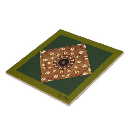 'Kronier Abstrakt' Diamond Inlay Tile/Trivet Fliese (Seite)