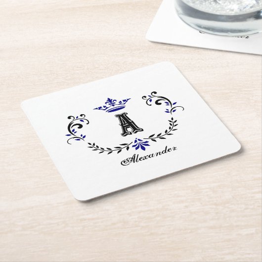 Kronkleider für eine Monogramm-Hochzeit Rechteckiger Pappuntersetzer (angewinkelt)