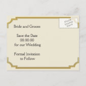 Kronleuchter & Art-Deco-Hochzeitsfeier Speichern S Ankündigungspostkarte (Rückseite)