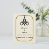 Kronleuchter & Art-Deco-Hochzeitsfeier Speichern S Ankündigungspostkarte (Stehend Vorderseite)