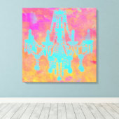 Kronleuchter Art in Reds & Golds Leinwanddruck (Insitu (Holzboden))