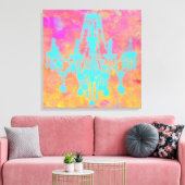 Kronleuchter Art in Reds & Golds Leinwanddruck (Insitu (Wohnzimmer))