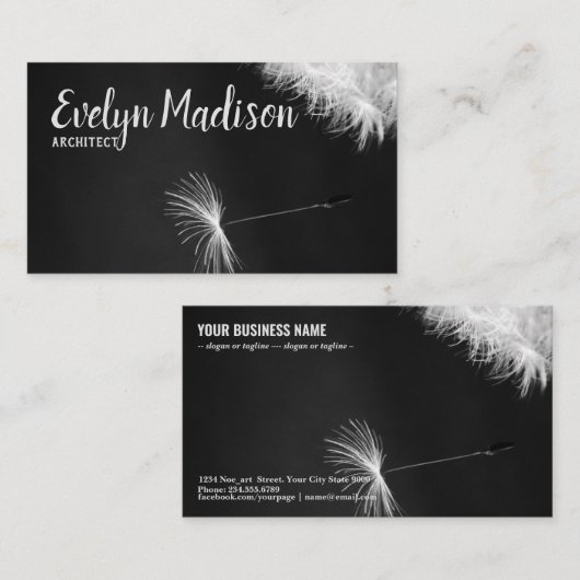 Kronleuchter auf schwarzem Hintergrund Visitenkarte (Vorne/Hinten)