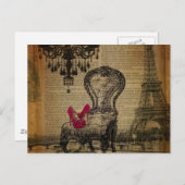 Kronleuchter aus Barock-Rokoko, eiffener Turm Postkarte (Vorne/Hinten)