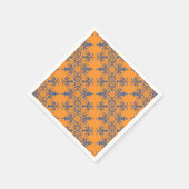 Kronleuchter aus blau-orangefarbenem Stoff Serviette (Ecke)