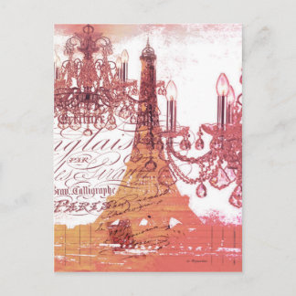 Kronleuchter aus Eiffelturm Postkarte