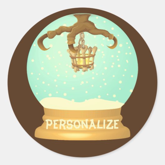 Kronleuchter aus Schneegalon und Kronleuchter Runder Aufkleber (Vorderseite)