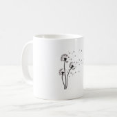 Kronleuchter aus schwarzer Wildblume Kaffeetasse (Vorderseite Links)