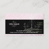 Kronleuchter + Barock-Staudamm /Perle + Rosa Visitenkarte (Rückseite)