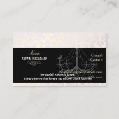 Kronleuchter + BarockDamast /Perle + Rosa Visitenkarte (Rückseite)