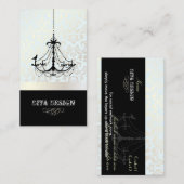 Kronleuchter + Barockstaub /Perle + Blau Visitenkarte (Vorne/Hinten)