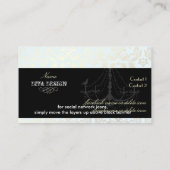 Kronleuchter + Barockstaub /Perle + Blau Visitenkarte (Rückseite)