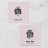 Kronleuchter Chic (Farbe ändern) - Quadratische Visitenkarte (Vorne/Hinten)