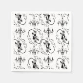 Kronleuchter der Schwarz-weißen Tänzer Serviette (Vorderseite)