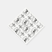 Kronleuchter der Schwarz-weißen Tänzer Serviette (Ecke)