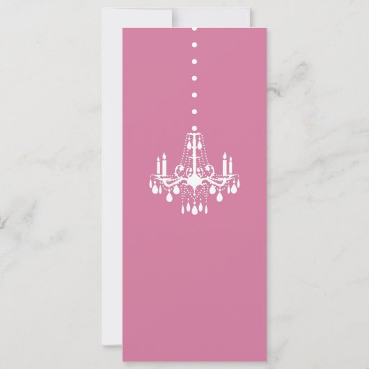 Kronleuchter des Babys (leuchtendes Rosa) Einladung (Rückseite)