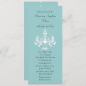 Kronleuchter des Babys (Türkis) Einladung (Vorne/Hinten)