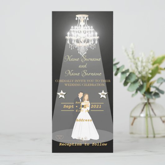 Kronleuchter Einladung (Stehend Vorderseite)