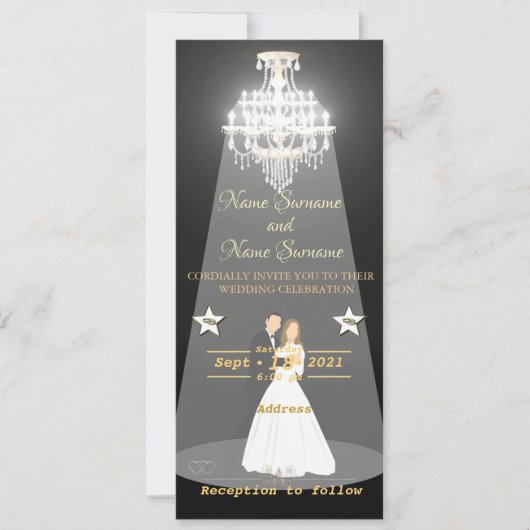 Kronleuchter Einladung (Vorderseite)