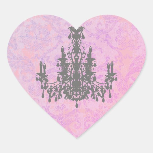 Kronleuchter - FARBE / FORM / GRÖSSE Herz-Aufkleber (Vorderseite)