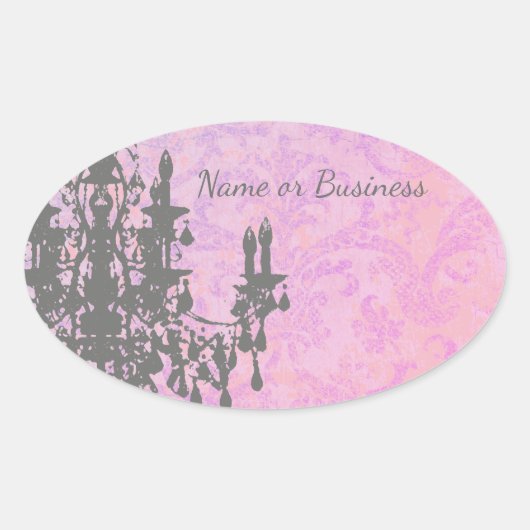 Kronleuchter - FARBE / FORM / GRÖSSE Ovaler Aufkleber (Vorderseite)