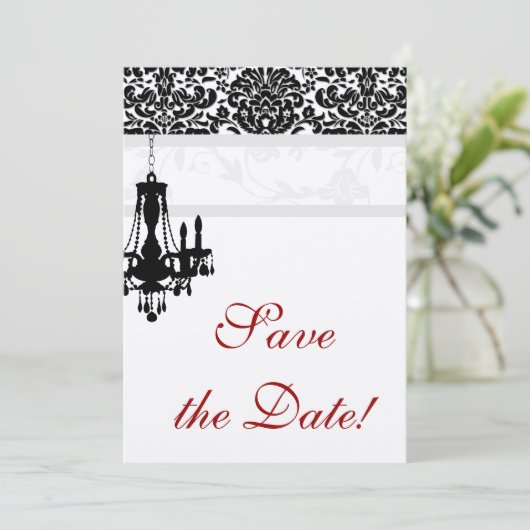 Kronleuchter Hochzeit Speichern Sie die Datumskart Einladung (Stehend Vorderseite)