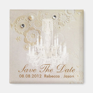 Kronleuchter im Vintage-Stil zur Hochzeit Save the Magnet
